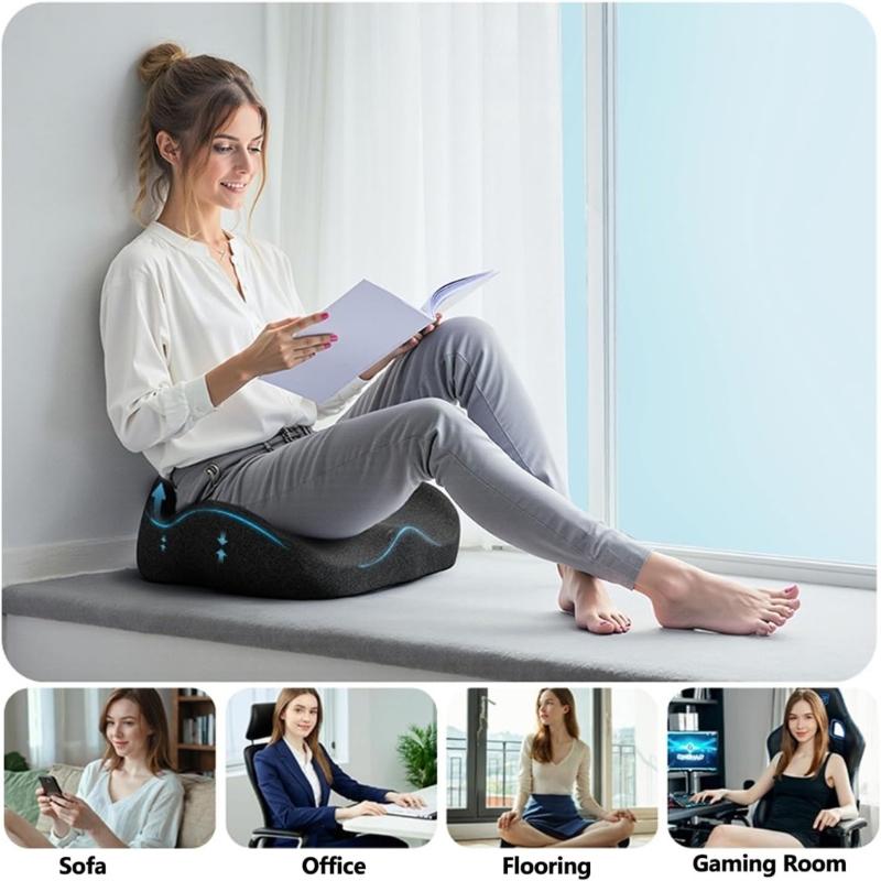 Ergonomic Coccyx Pillow with Removable Washable Cover Support for Long Sitting Hour Office Car