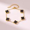Lucky Clover Titanium Steel Bracelet - Light Luxury Fashion, Versatile for Commuting