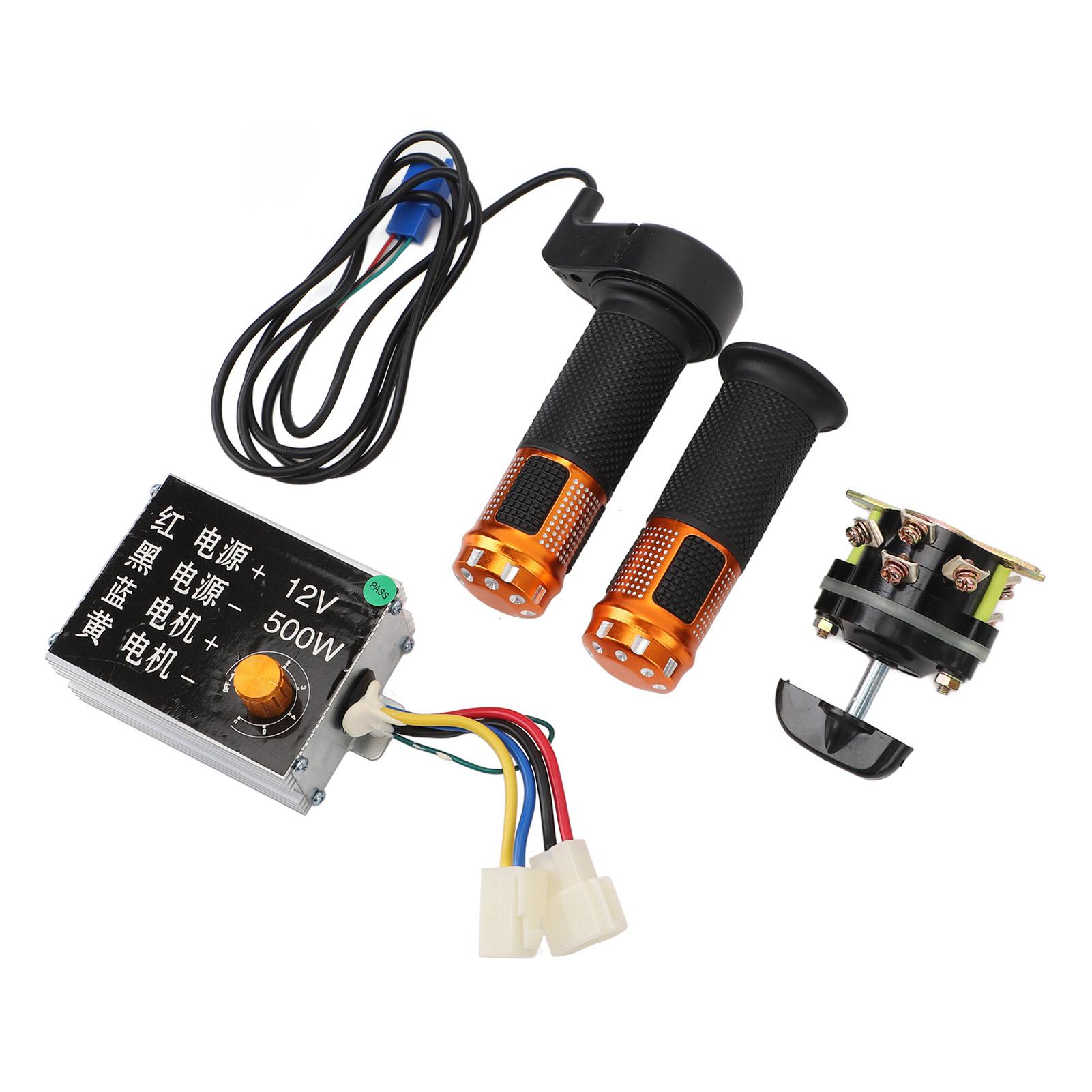 12v 500w Controller High Torque Sensitive Control with Reverse Gear Switch Twist Throttle for Electric Bicycle Electric Tricycle Electric Motorcycle