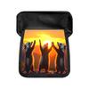2D Flat 1pc Sunset Badgers Silhouette Pencil Case Double-Layered Flap Pencil Case, Large-Capacity Portable Pencil Case, Zip Closure, Suitable for Use 