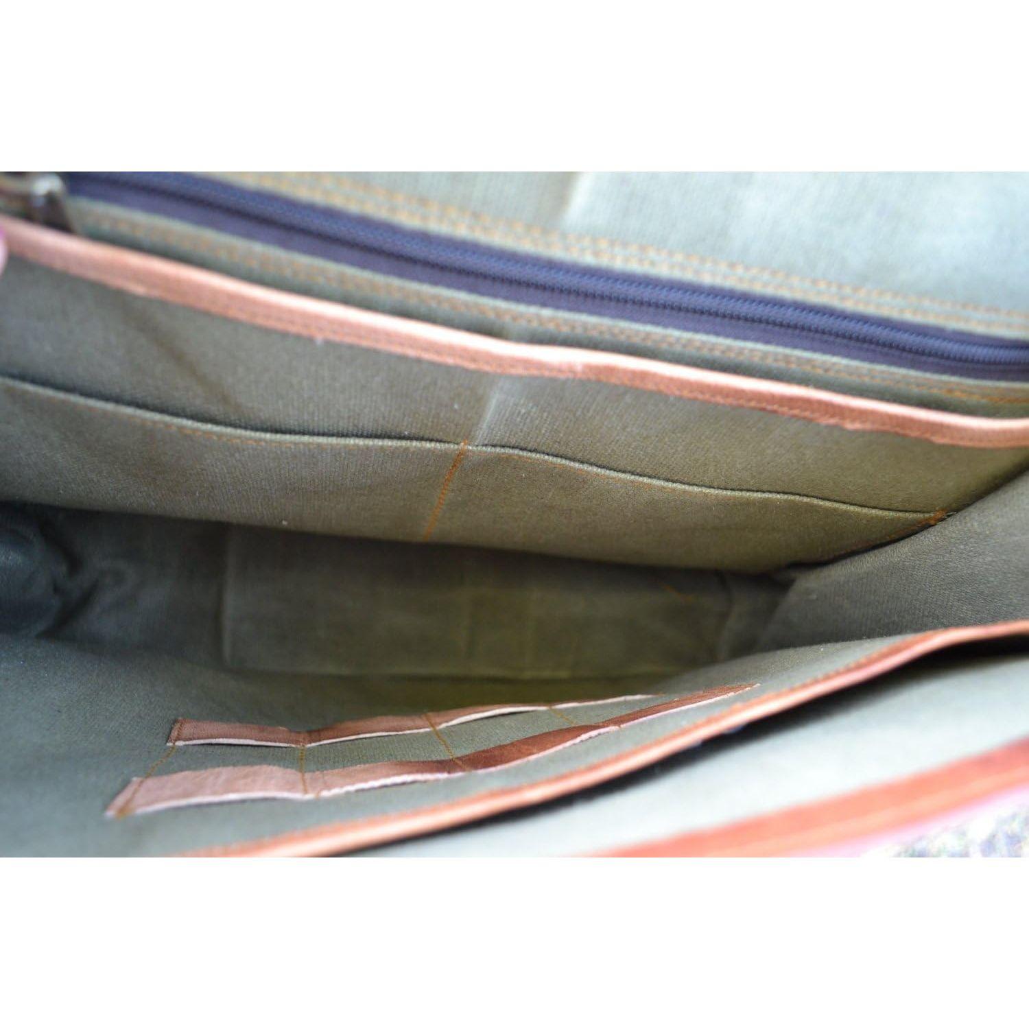 Винтажный кожаный портфель для ноутбука ручной работы — фото 5