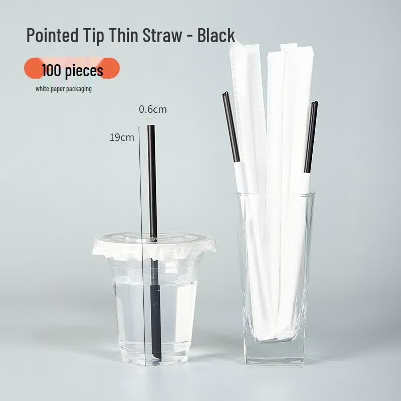 Ruhan Disposable High-Temperature Black Paper Straws