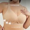 European and American Large Size Thin Hole Cup Underwear Smooth Beautiful Back Simple Wide Shoulder Strap Breathable Integrated Bra