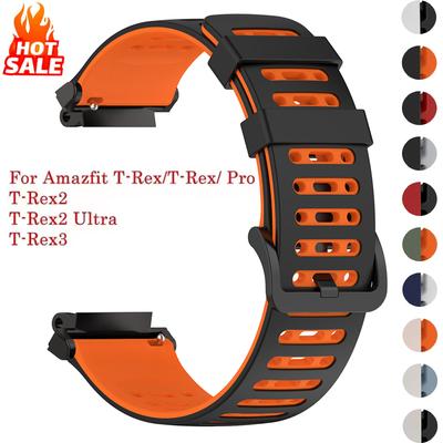 Breathable Silicone Band For Huami Amazfit T-Rex 3 2 Wrist Bracelet Colorful Strap For T-Rex/Pro Sport Watchband Belt Accessorie
