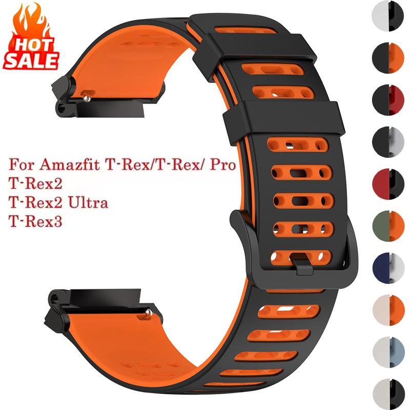 Breathable Silicone Band For Huami Amazfit T-Rex 3 2 Wrist Bracelet Colorful Strap For T-Rex/Pro Sport Watchband Belt Accessorie