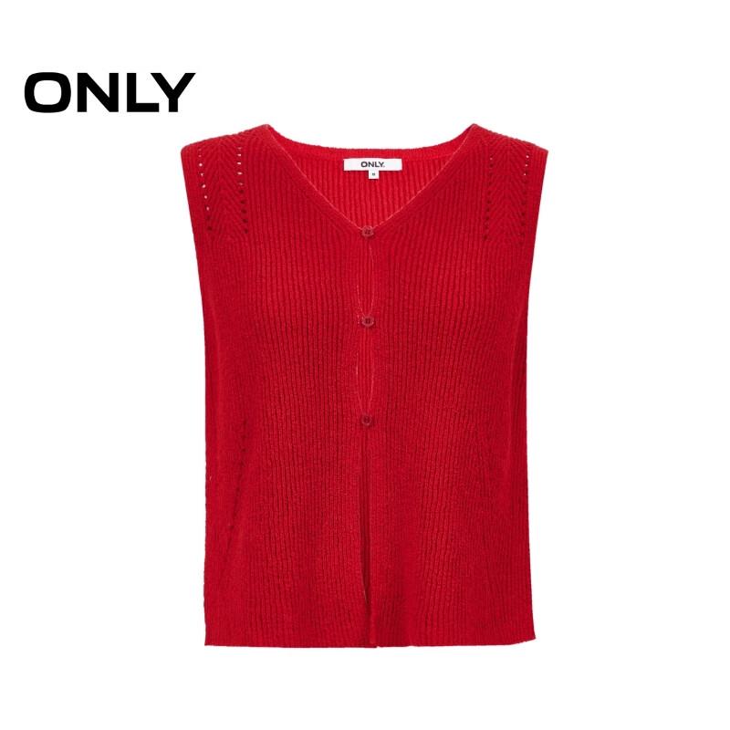 ONLY Women's 2025 Spring Retro V-Neck Sleeveless Knit Cardigan Vest