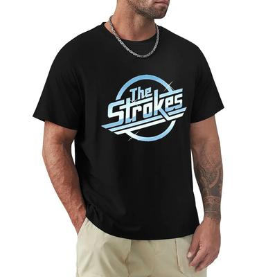 Camiseta de Algodón para Hombre Tops de Verano Camiseta de The Strokes Camiseta de Banda de Rock Indie para Hombre Más Grande Homme Camiseta Negra Envío Directo #Color(2)
