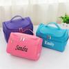 Personalized Simple Waterproof Cosmetic Bag Large-Capacity Travel Toiletry Bag Embroidered Storage Portable Cosmetic Cases