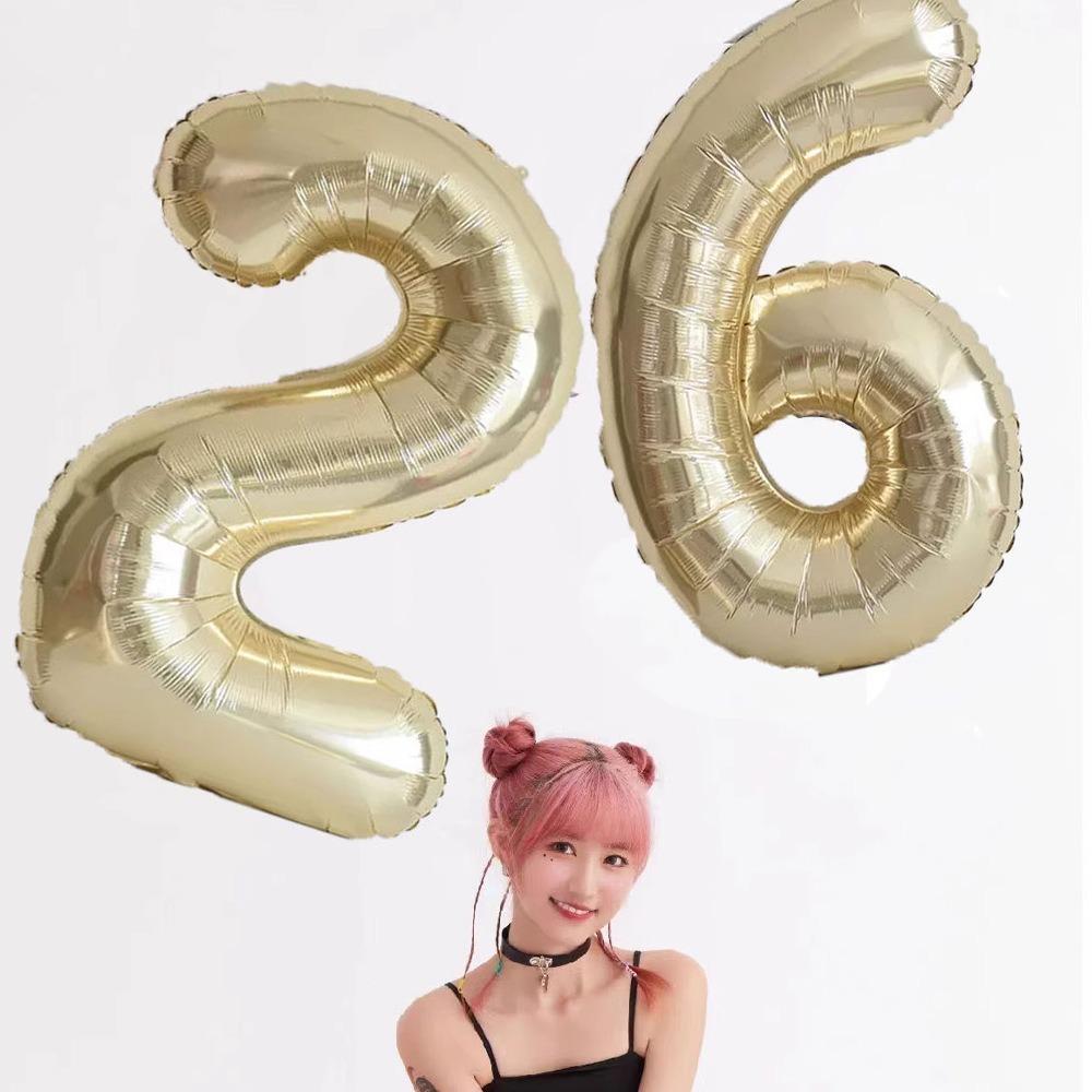 Balon Auriu Platină 1 buc 40 Inch Cifră Balon cu Heliu Sferic Digital Decorare Petrecere Aniversare Copil Bebeluș Sărbătoare Botez