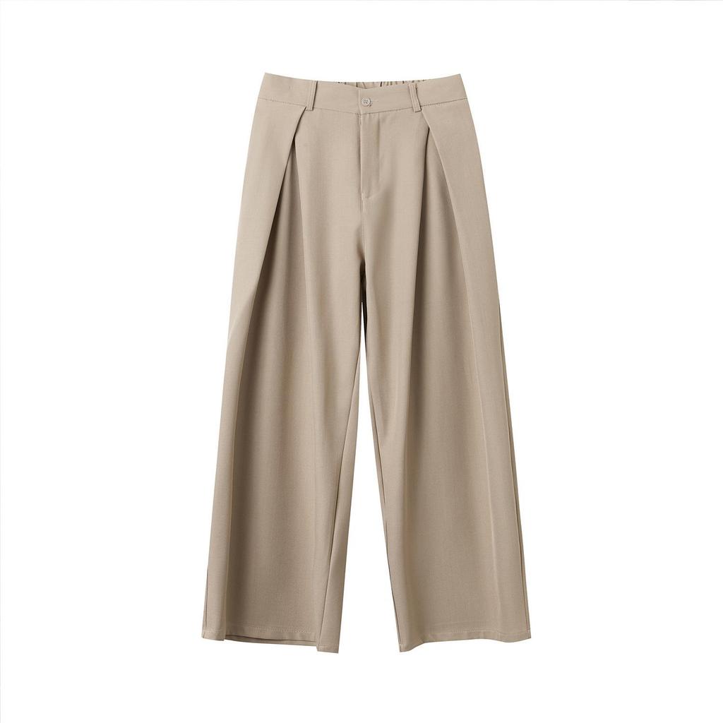 Men's High-end Wide-leg High-waisted Drape Pants for Early Spring 2026 - Casual Straight-leg Style