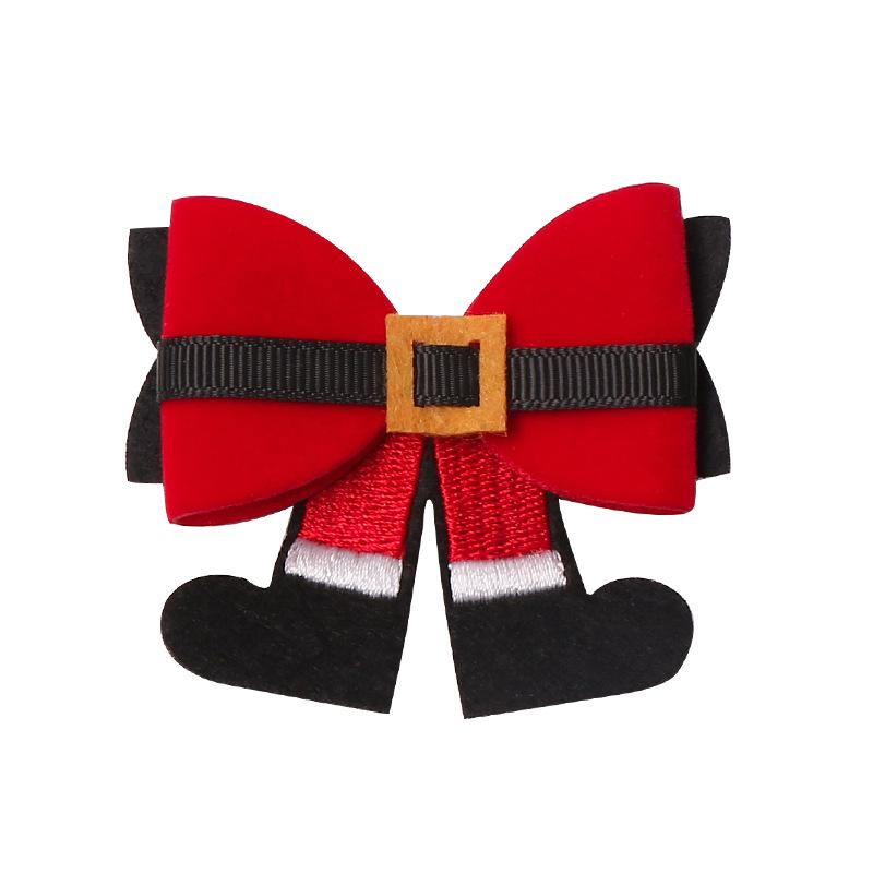 New Children's Christmas Hairpin Bow Red Santa Snowman Deer Hairpin Headwear Girls Kids Hair Accessories