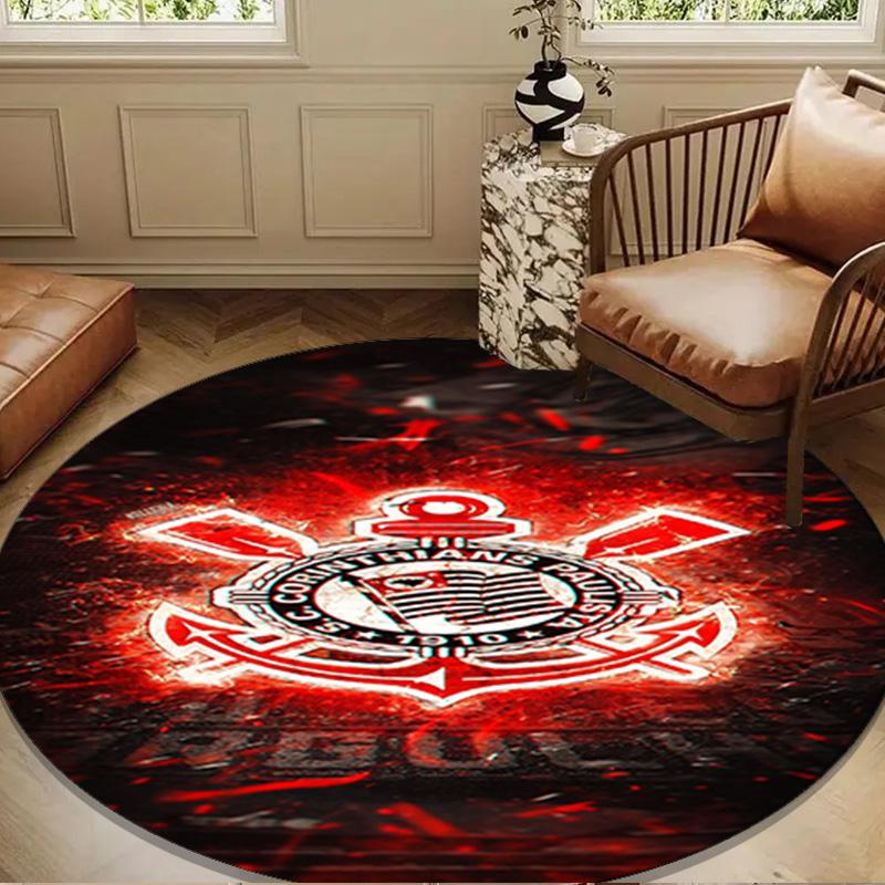 Football Club Emblem Round Rug for Livingroom,Bedroom, Palyroom, Chair Rug, Area rug, Circle Carpet, Large Size Fan Christmas gift