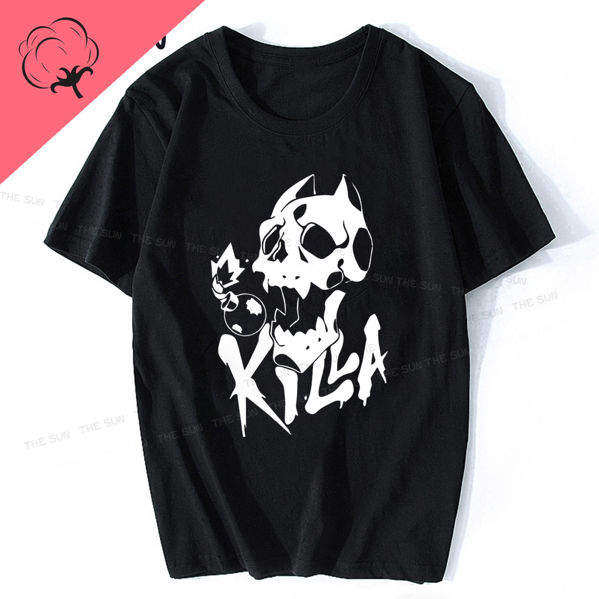 

Футболки унисекс высокого качества Футболка унисекс Killer Queen Японская футболка с коротким рукавом JoJos Bizarre Adventure Футболки Аниме Одежда хлопок 4XL