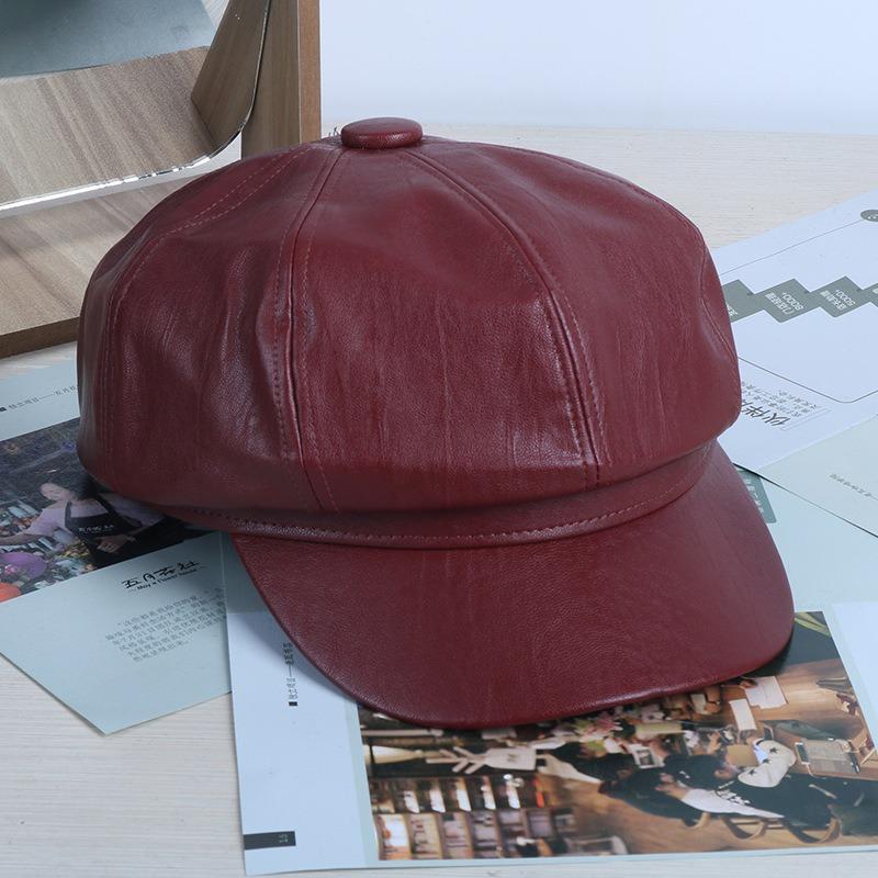 New women's autumn and winter octagonal hat trendy autumn and winter literary and versatile octagonal hat woolen octagonal hat