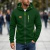 Men's Zip-Up Hoodie with Multiple Pockets, Casual Long Sleeve Sweatshirt