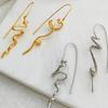 Chic Wave Drop Earrings Statemen Curved Gold/Copper Color Simple Design Earrings For Women's Daily Wear