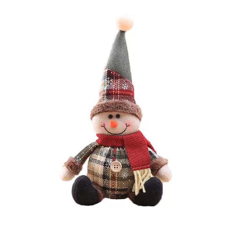 Cartoon Doll & Snowflake Plaid Christmas Tree Ornaments - Children's Holiday Gifts