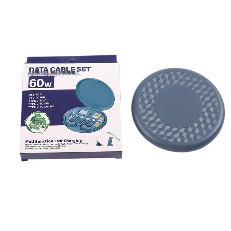 60W Fast Charging Multifunctional Android USB Data Cable with Storage Box