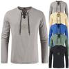 Wiosna i Jesień Zima Nowy Męski Młodzieżowy Casualowy T-shirt z Długim Rękawem Jednokolorowy Europejski i Amerykański Styl Modny T-shirt