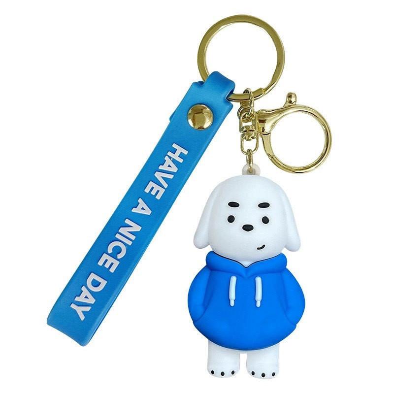 Adorable Hoodie Droopy-eared Dog Keychain Cute Car Key Ring Charming School Bag Accessory Wholesome Gift For Kids Friends