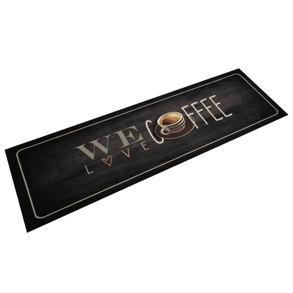 Vidaxl Küchenteppich mit Aufschrift Coffee, 45x150 cm, Samtig