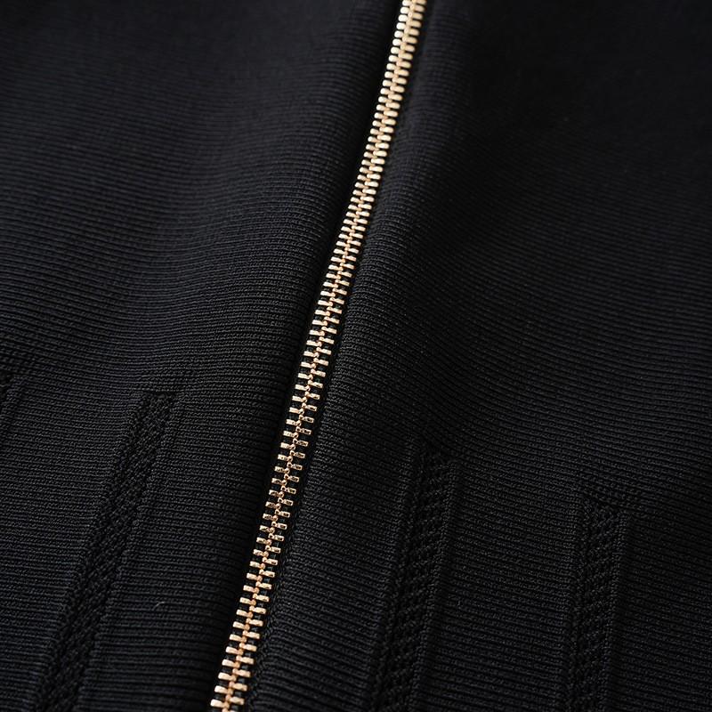 Bajiya 2025 Black A-line Knit Dress with Lapel for Women - European/American Spring/Summer Fashion