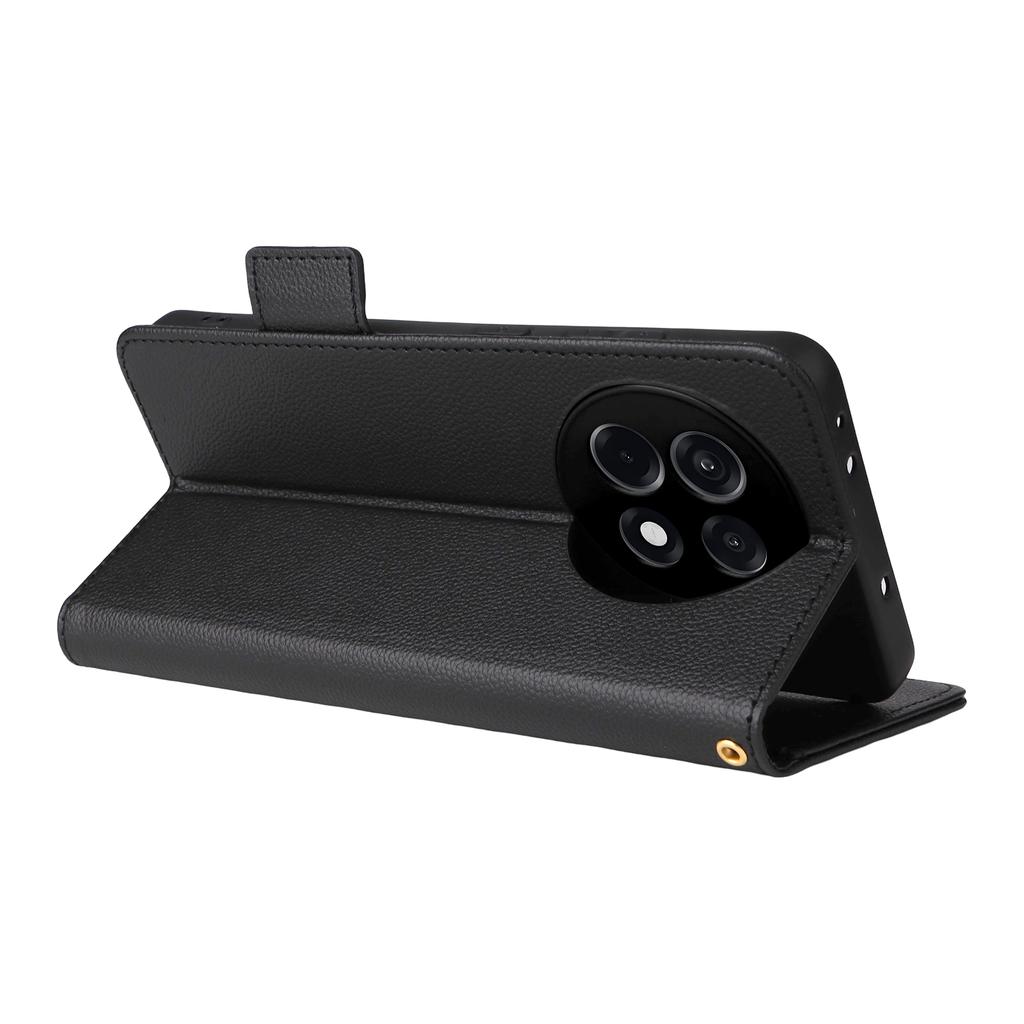 Leather Case with Wrist Strap for OnePlus Ace 5 5G/Ace 5 Pro 5G/13R 5G Litchi Texture Wallet Flip Phone Cover