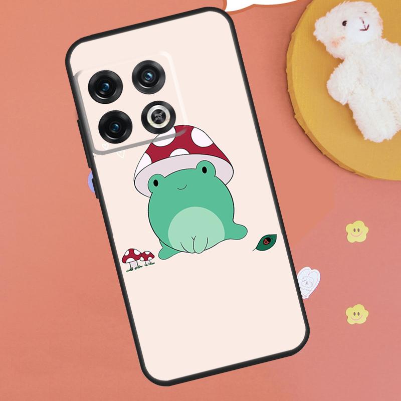 Kawaii Frog Mushroom Case For OnePlus 13R 12R 10R 13T 15 13 12 11 10T 8T Nord CE 4 3 2 Lite N20 N30 Nord 5 Funda