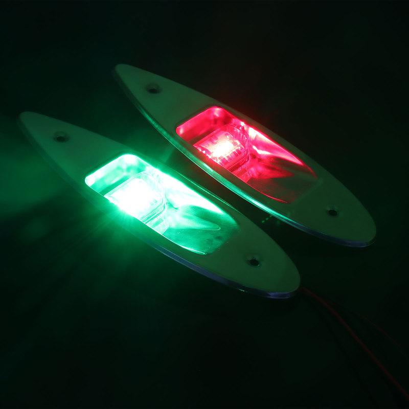 ZMFJH Green+Red LED Boat Side Light Waterproof Navigation Light Corrosion Resistant Signal Sailing Lamp For Marine Boat Yacht