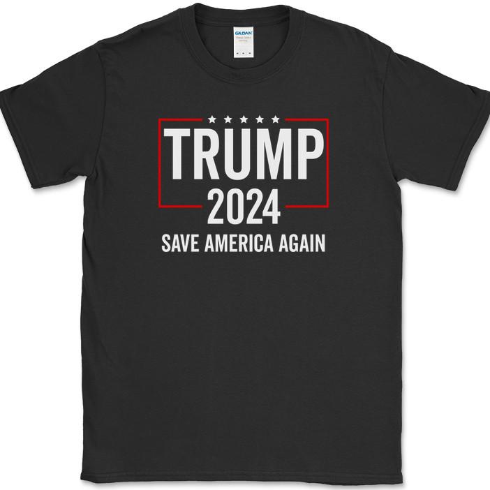 TRUMP 2024 Save America Again T-Shirt Funny Political USA America Tee XXXL