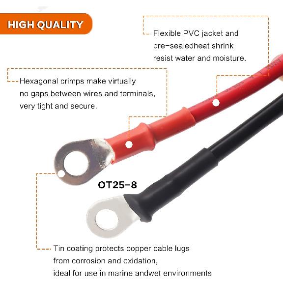 50 A 600 V Anderson Connector Plug With O-Ring Battery Connector Cable 8 AWG 100 Cm (39.37 Inch) Cable Battery Quick Connector Forklift Plug Wire