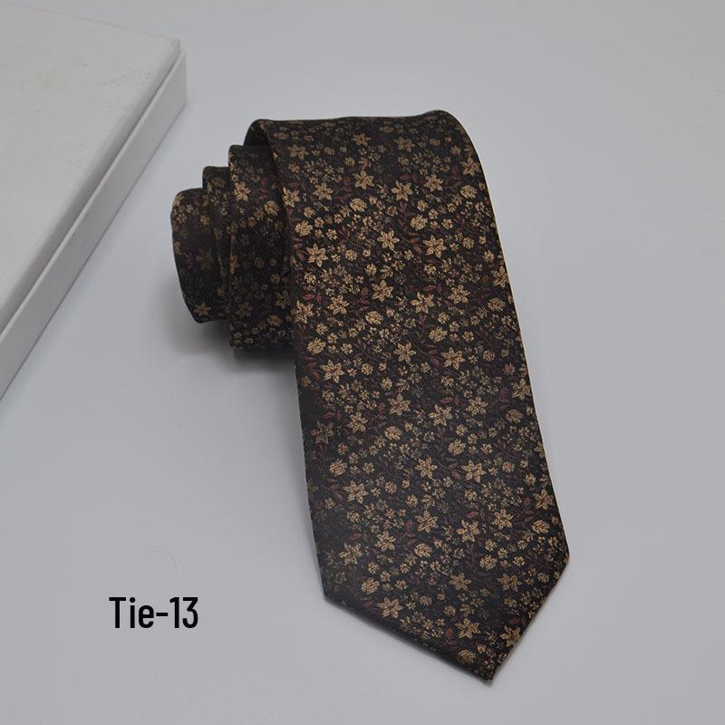 Men's 8cm Jacquard Polyester Tie - Business Formal and Casual High-Class Style