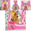 Vestito Ragazza Capibara con Fiocco a Farfalla per Festa Primavera Autunno Bambini