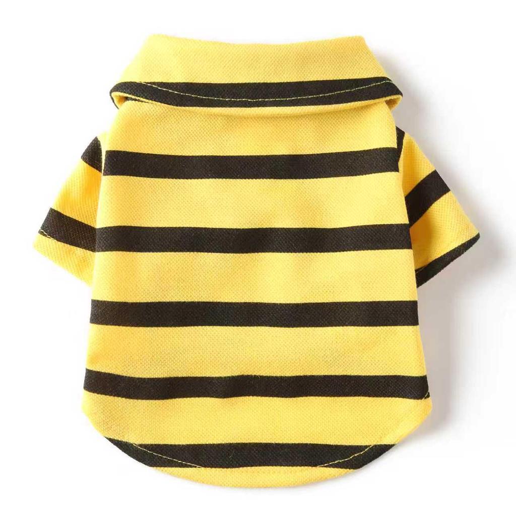 Striped Polo Collar Shirt for Cats and Dogs (Spring/Fall) - Fits Breeds like Teddy, Bichon, Pomeranian