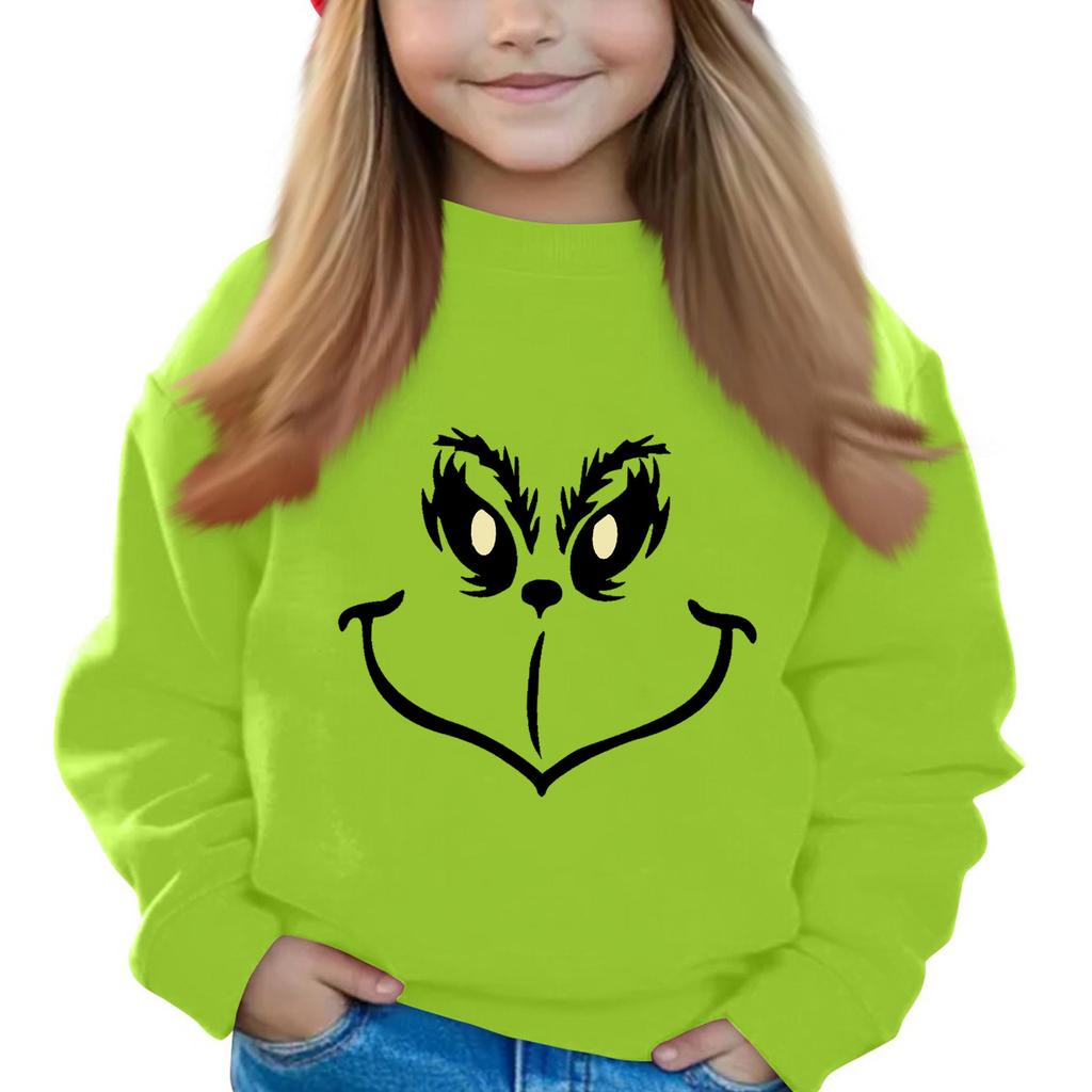 Christmas Day Girls Round Neck Pullovers For Kids Printed Baby Tops