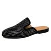 Summer Mens Black Half Shoes Breathable Slip-on Slippers Sandals Outdoor Mules Lightweight Anti-slip Comfy Casual Shoes for Men