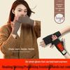 New Double-Pocket Half-Finger Gloves: Velvet Lined, Ideal for Students, Frostbite Prevention, Compatible with Warm Stickers