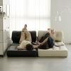 Single Small Apartment Living Room Tofu Block Cat Claw Leather Sofa Bed Folding Dual-purpose Cream Style Lazy Furniture