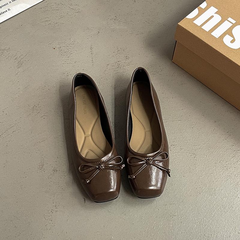Spring New Women Flats Round Toe Shallow Slip On Ladies Casual Ballet Shoes Soft Leather Eelgant Dress Shoes