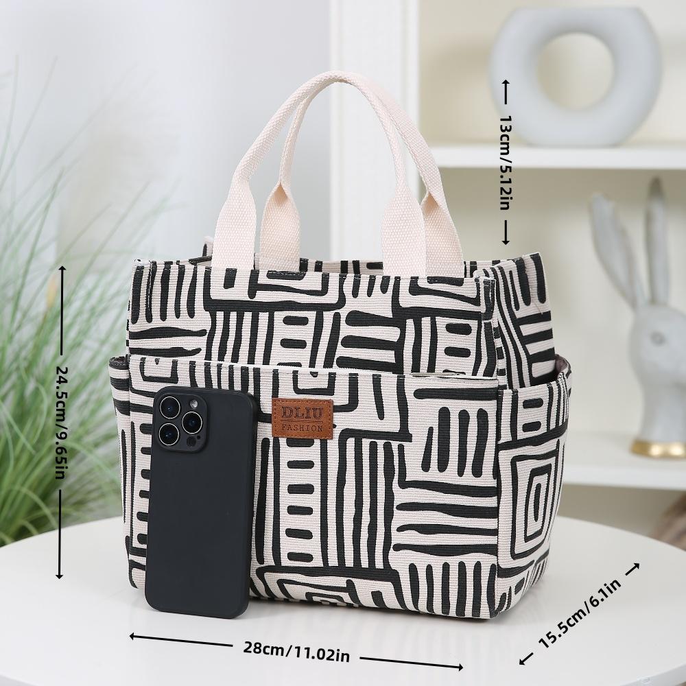 Corduroy outer foil lined lunch bag, lunch box bag, lunch bag, handbag, carrying bag, large capacity glove bag