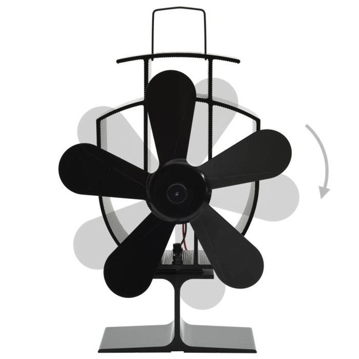Ventilateur de poêle - vidaXL - 51238 - 5 pales - Aluminium anodisé - Noir
