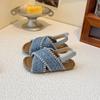Mädchen Sandalen Weben Retro Ins Trendy Kinder Strandschuhe Koreanischer Stil 2025 Sommer Neu Kinder Freizeitschuhe Slipper Rutschfest