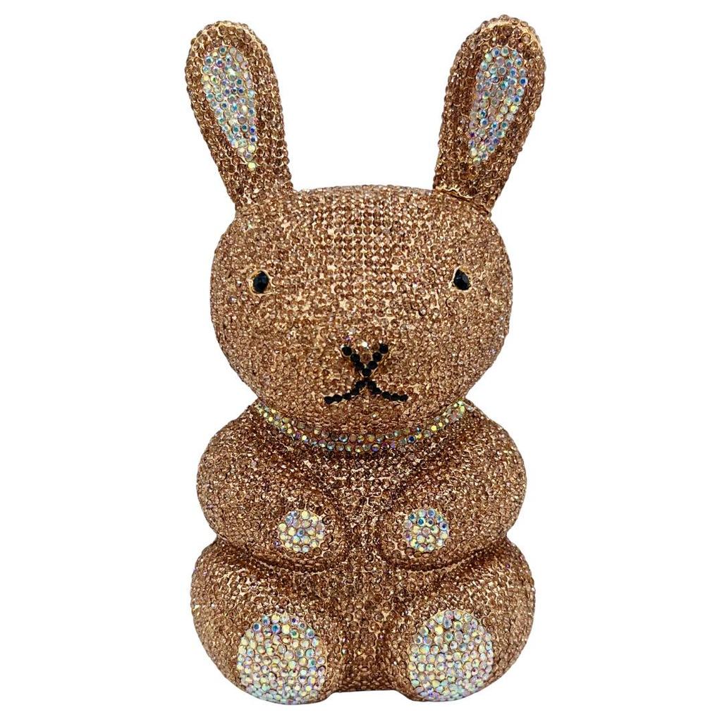 Rhinestone Rabbit Evening Clutch - Elegant Crystal Bag for Parties & Banquets