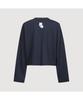 LUCKY CHOUETTE Printed Cropped Long-Sleeved T-Shirt (Dark Navy) Lftas25170Nyd