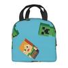 Minecraft Lunch Pack, Reusable Lunch Bag, Compact Lunch Box, Insulated Bag, Fashionable Carrying Bag, Cold Bag, Soft Ice Bag, Tote Bag, Reusable Bag F