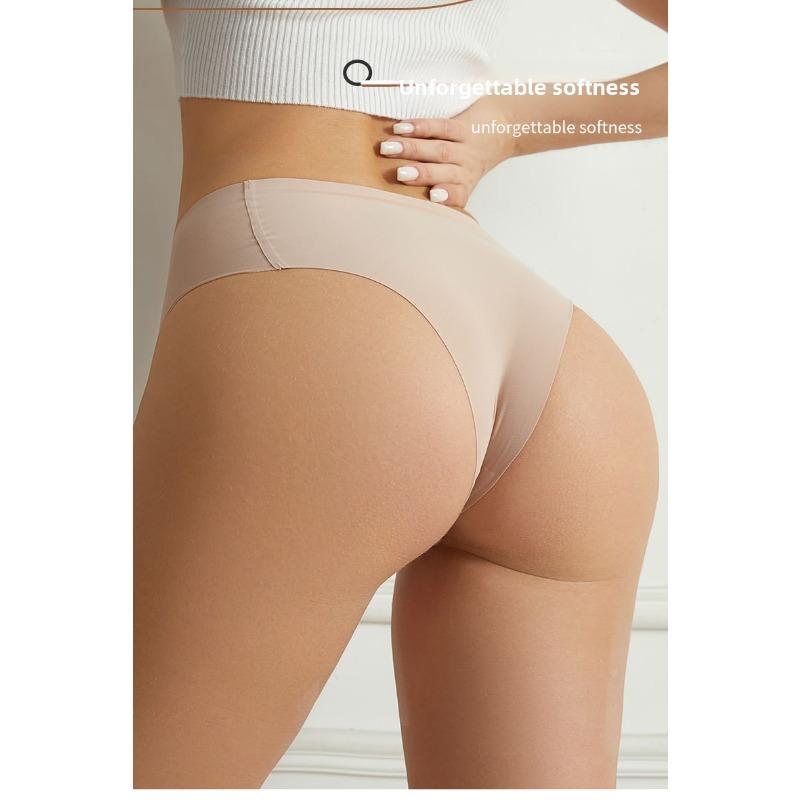 Lady Spring and Summer Sexy Hollow Out Pure Color Ice Silk High Play Without Trace One Piece Type Briefs
