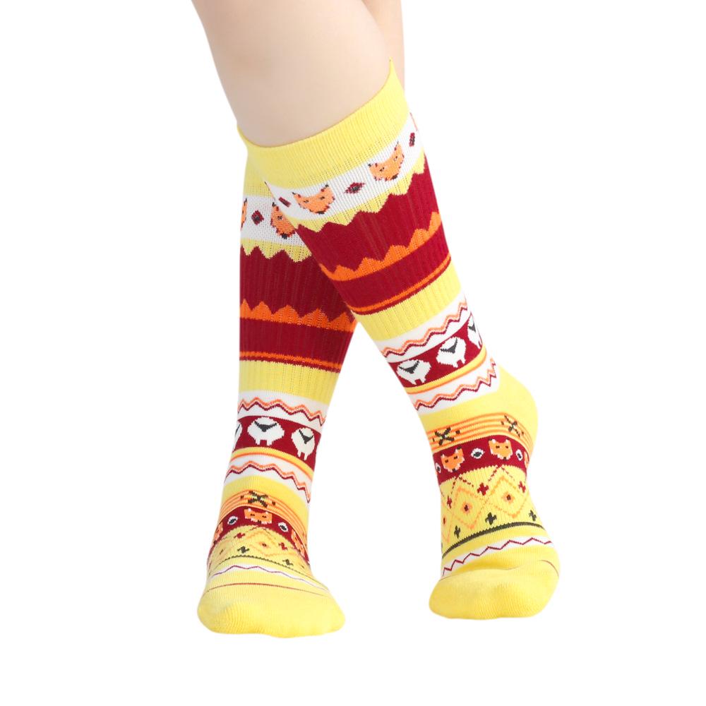 Christmas Stocking Cartoon Mid-Calf Socks: Absorbent, Breathable Cotton Socks for Men & Women – Thickened Terry Trendy Design.