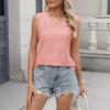 Women's Fashion Solid Color V Neck Loose Base Vest T-shirt Top
