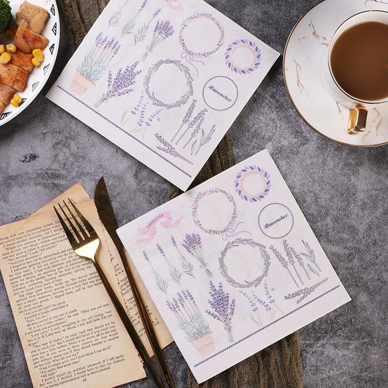 20pcs/pack 33x33cm Birds Flower Paper Cocktail Wedding Birthday Party Decoration Square Dinner Napkins