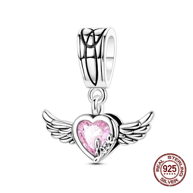 New Copper Pink Cross Bow Girl Heart Pendant Charms Fit 3Mm Original Bracelet Necklace Womens Fine Diy Jewelry Gifts